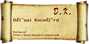 Dósai Kocsárd névjegykártya